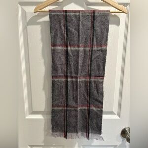 Stafford Gray and Red Plaid Scarf